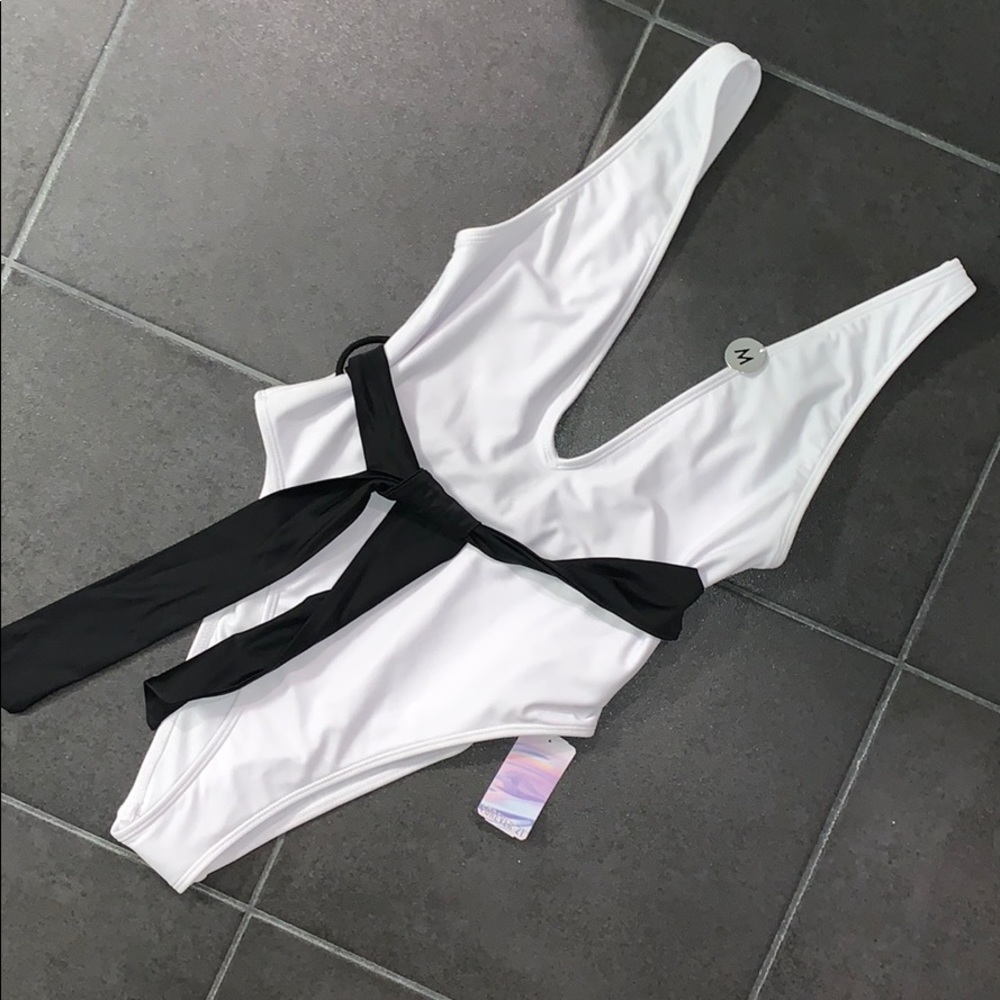 White one piece swimsuit